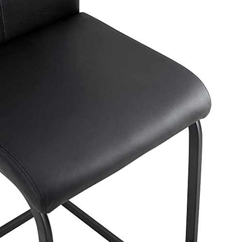 LETTY MASSAGE SERV Counter Height Bar Chairs, Set of 2, Black