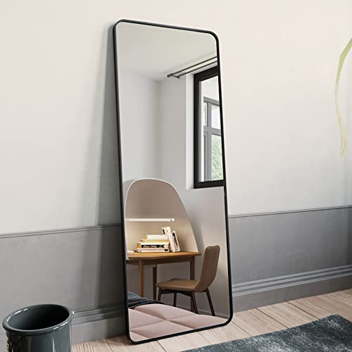 LETTY MASSAGE SERV 64x21 Full Length Nano Glass Mirror, Black
