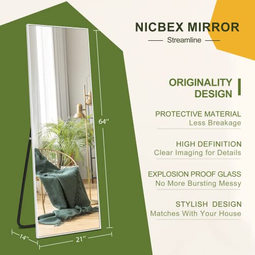 LETTY MASSAGE SERV 64 x 21 Inch Full Length Mirror for Bedroom, Vanity, and Living Room