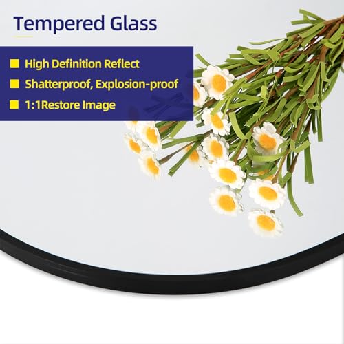 Extra Large 71" x 32" Shatterproof Floor Mirror with Stand, Black Frame