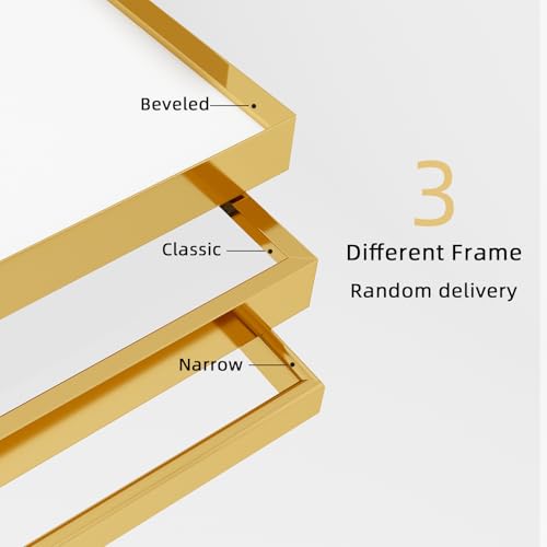 LETTY MASSAGE SERV Gold Mount Full-Length Mirror 65" x 24", Metal Stand & Tempered Glass