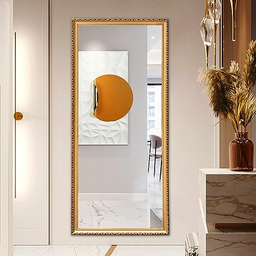 LETTY MASSAGE SERV 71" x 32" Solid Wood Full-Length Mirror-Gold